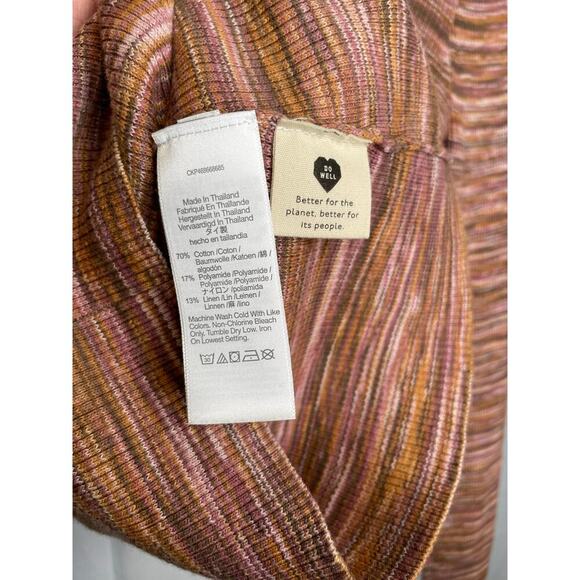 Madewell Space-Dyed V-Neck Cinched Sweater Spacedye Mahogany - Picture 6 of 7